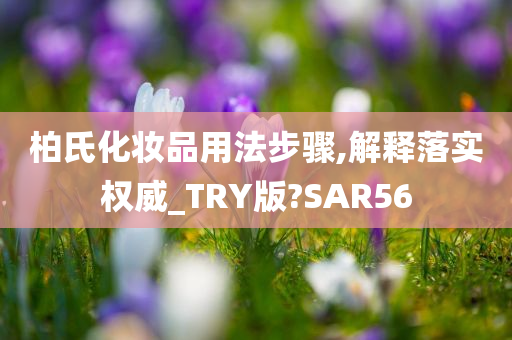 柏氏化妆品用法步骤,解释落实权威_TRY版?SAR56