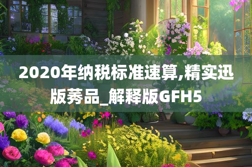 2020年纳税标准速算,精实迅版莠品_解释版GFH5