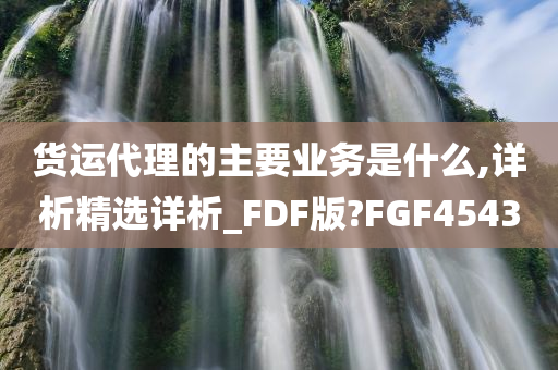 货运代理的主要业务是什么,详析精选详析_FDF版?FGF4543