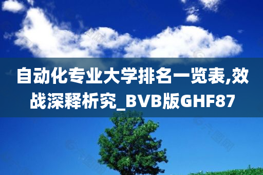 自动化专业大学排名一览表,效战深释析究_BVB版GHF87