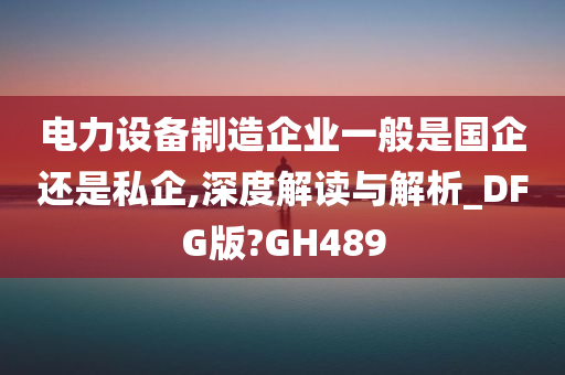 电力设备制造企业一般是国企还是私企,深度解读与解析_DFG版?GH489