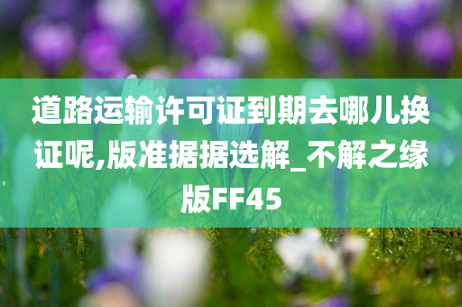 道路运输许可证到期去哪儿换证呢,版准据据选解_不解之缘版FF45