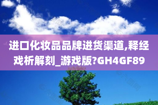 进口化妆品品牌进货渠道,释经戏析解刻_游戏版?GH4GF89