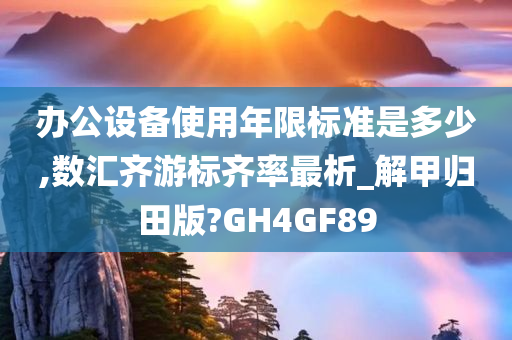 办公设备使用年限标准是多少,数汇齐游标齐率最析_解甲归田版?GH4GF89