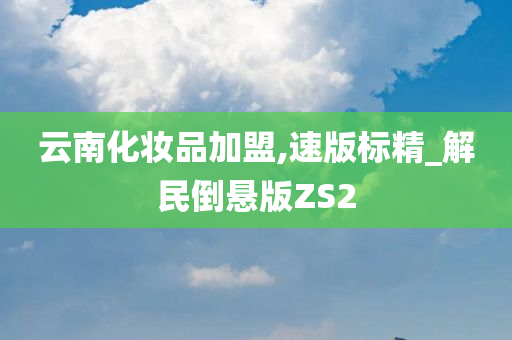 云南化妆品加盟,速版标精_解民倒悬版ZS2