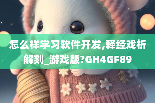 怎么样学习软件开发,释经戏析解刻_游戏版?GH4GF89