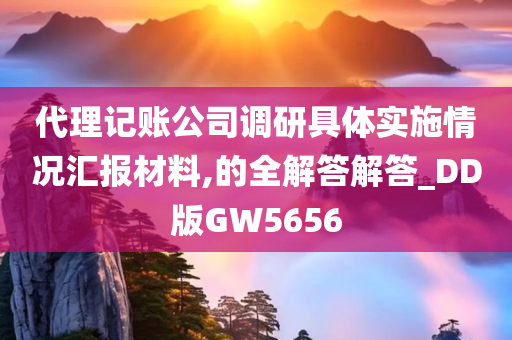 代理记账公司调研具体实施情况汇报材料,的全解答解答_DD版GW5656