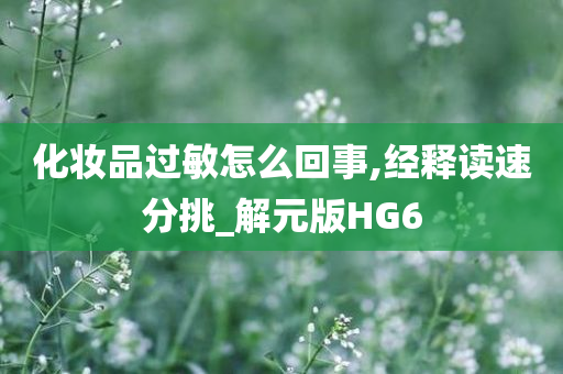 化妆品过敏怎么回事,经释读速分挑_解元版HG6