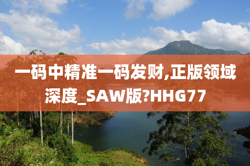 一码中精准一码发财,正版领域深度_SAW版?HHG77