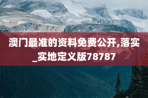 澳门最准的资料免费公开,落实_实地定义版78787