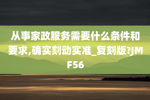 从事家政服务需要什么条件和要求,确实刻动实准_复刻版?JMF56