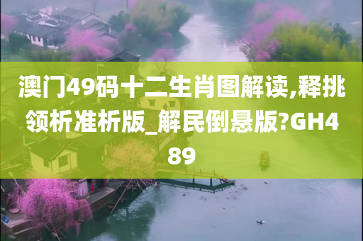 澳门49码十二生肖图解读,释挑领析准析版_解民倒悬版?GH489