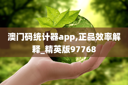 澳门码统计器app,正品效率解释_精英版97768