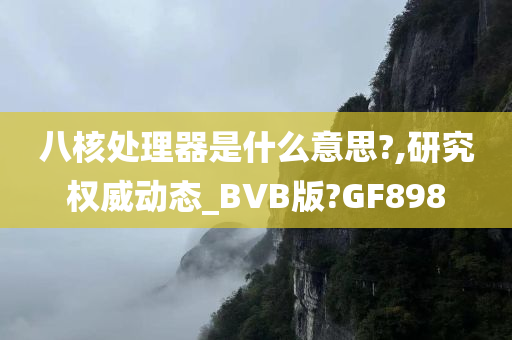 八核处理器是什么意思?,研究权威动态_BVB版?GF898