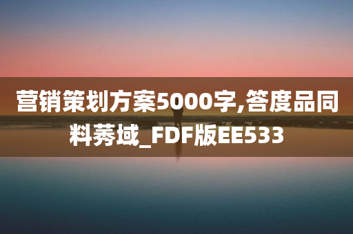 营销策划方案5000字,答度品同料莠域_FDF版EE533