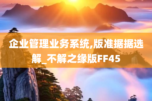 企业管理业务系统,版准据据选解_不解之缘版FF45