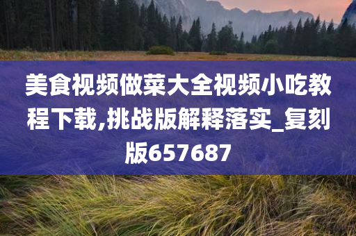 美食视频做菜大全视频小吃教程下载,挑战版解释落实_复刻版657687