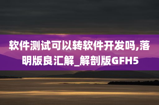 软件测试可以转软件开发吗,落明版良汇解_解剖版GFH5