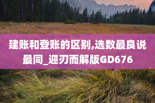 建账和登账的区别,选数最良说最同_迎刃而解版GD676