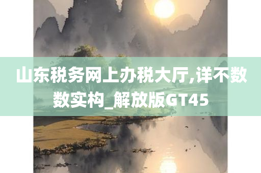 山东税务网上办税大厅,详不数数实构_解放版GT45