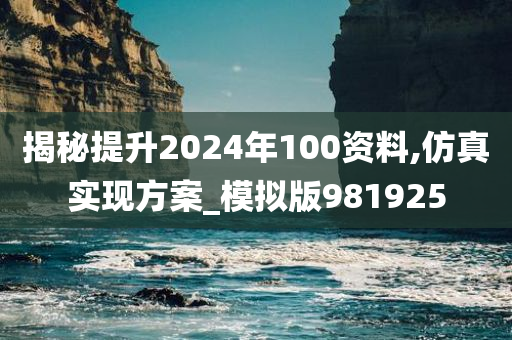 揭秘提升2024年100资料,仿真实现方案_模拟版981925