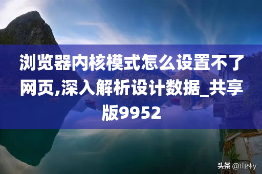 浏览器内核模式怎么设置不了网页,深入解析设计数据_共享版9952