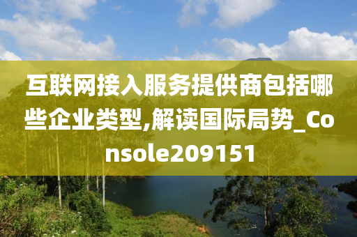 互联网接入服务提供商包括哪些企业类型,解读国际局势_Console209151