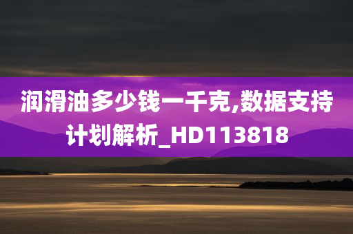 润滑油多少钱一千克,数据支持计划解析_HD113818