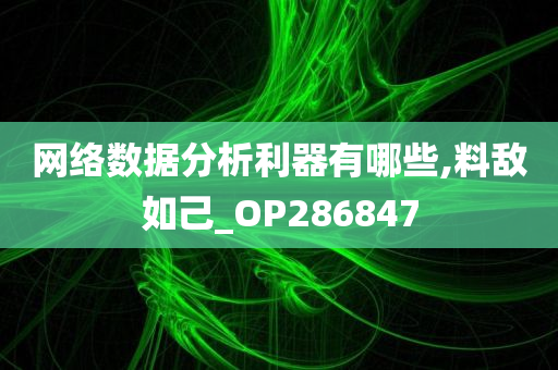 网络数据分析利器有哪些,料敌如己_OP286847