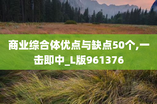 商业综合体优点与缺点50个,一击即中_L版961376