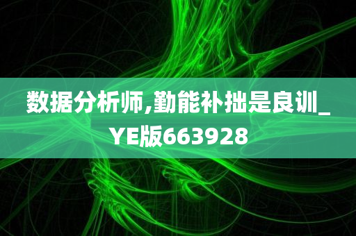 数据分析师,勤能补拙是良训_YE版663928