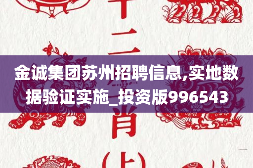 金诚集团苏州招聘信息,实地数据验证实施_投资版996543