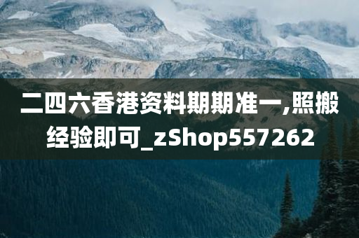 二四六香港资料期期准一,照搬经验即可_zShop557262