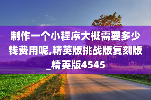 制作一个小程序大概需要多少钱费用呢,精英版挑战版复刻版_精英版4545