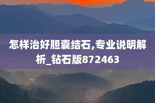 怎样治好胆囊结石,专业说明解析_钻石版872463