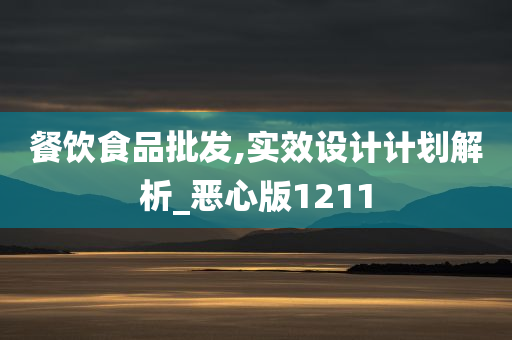 餐饮食品批发,实效设计计划解析_恶心版1211