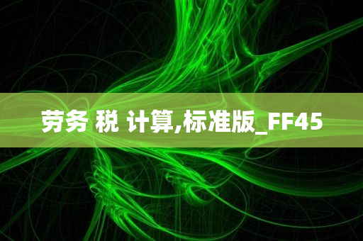 劳务 税 计算,标准版_FF45