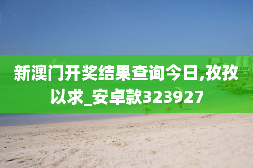 新澳门开奖结果查询今日,孜孜以求_安卓款323927