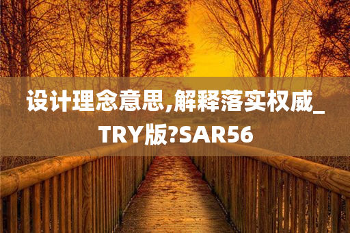 设计理念意思,解释落实权威_TRY版?SAR56