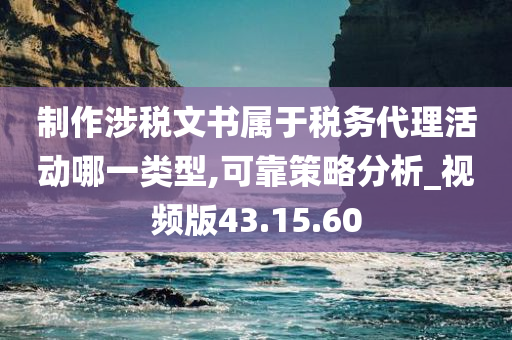 制作涉税文书属于税务代理活动哪一类型,可靠策略分析_视频版43.15.60