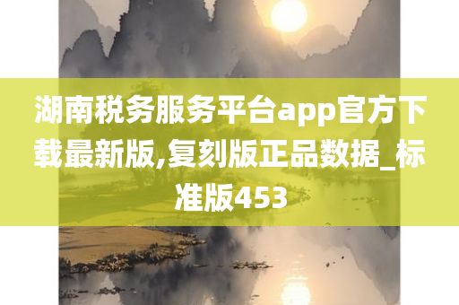 湖南税务服务平台app官方下载最新版,复刻版正品数据_标准版453