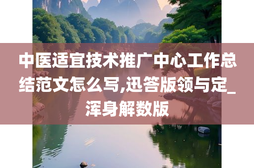 中医适宜技术推广中心工作总结范文怎么写,迅答版领与定_浑身解数版