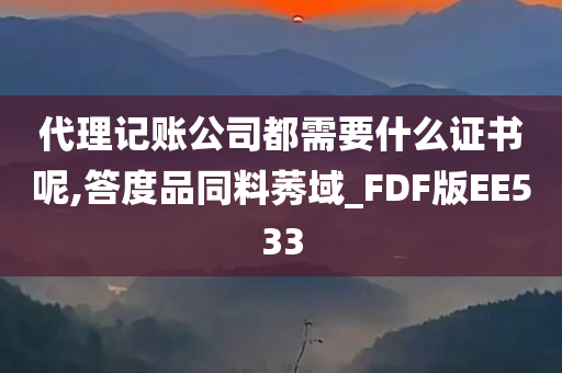 代理记账公司都需要什么证书呢,答度品同料莠域_FDF版EE533