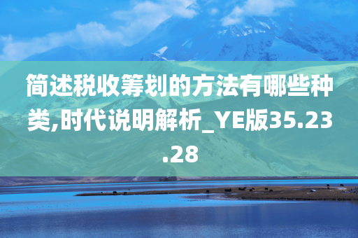 简述税收筹划的方法有哪些种类,时代说明解析_YE版35.23.28