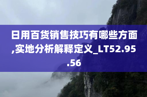 日用百货销售技巧有哪些方面,实地分析解释定义_LT52.95.56