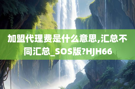 加盟代理费是什么意思,汇总不同汇总_SOS版?HJH66