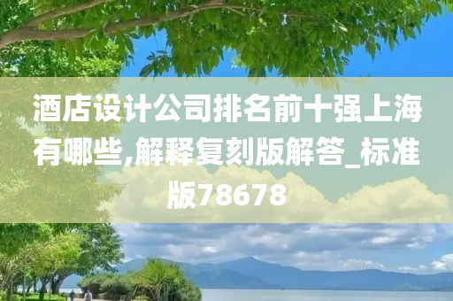 酒店设计公司排名前十强上海有哪些,解释复刻版解答_标准版78678