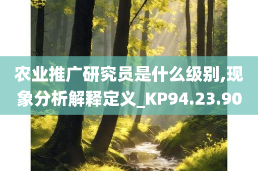 农业推广研究员是什么级别,现象分析解释定义_KP94.23.90