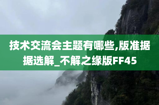 技术交流会主题有哪些,版准据据选解_不解之缘版FF45