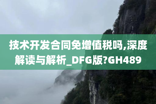 技术开发合同免增值税吗,深度解读与解析_DFG版?GH489